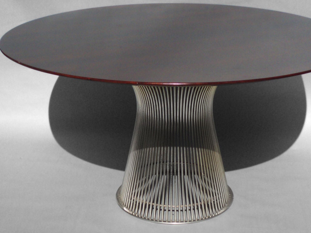 Rosewood Top Wire Base Dining Table Warren Platner for Knoll