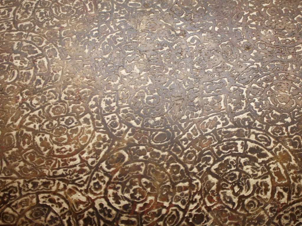 American Fine Phillip and Kelvin Laverne patterned bronze cocktail table