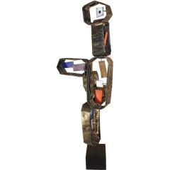 Brutalist School Metal and enameled sculpture