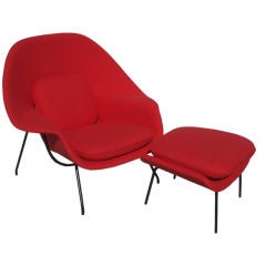 Vintage Womb Chair and Ottoman by Eero Saarinen