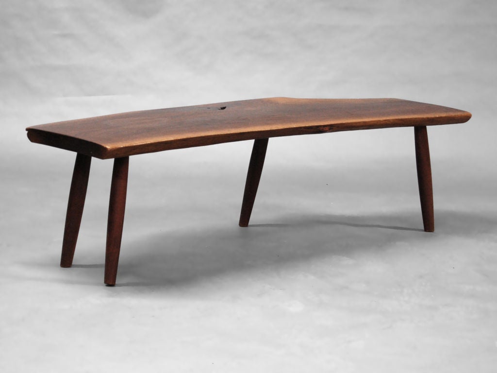 Mid-20th Century Hand Crafted Free Edge Walnut Coffee Table