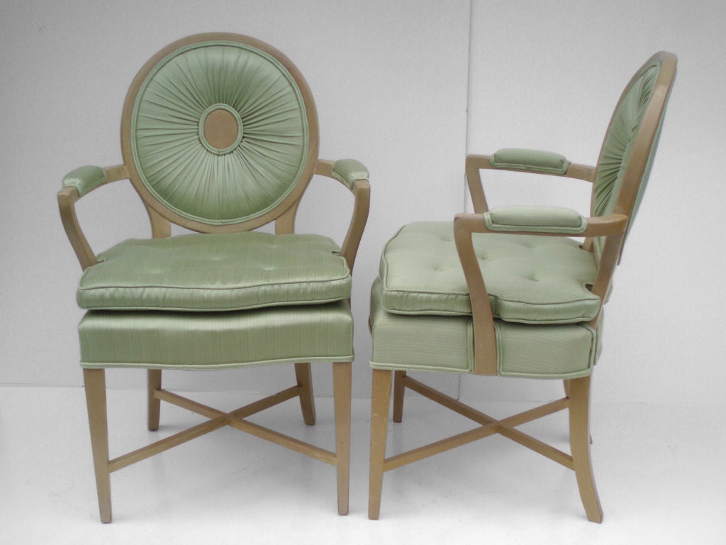 American Pair Occasional Chairs in the style of Duquette or Draper
