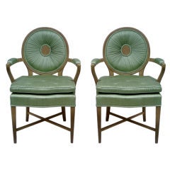 Pair Occasional Chairs in the style of Duquette or Draper