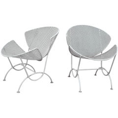 Pair Wrought Iron Patio Lounge Chairs Probably Salterini