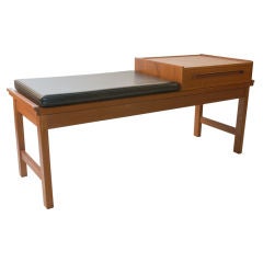 Danish Modern Teak Window bench with drawer