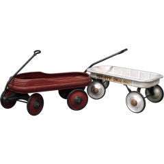 Pair of modernist Children's Pull Wagons