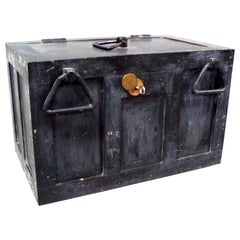 Antique Iron Strong Box Treasure Chest