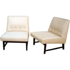 Pair Armless Lounge Chairs by Edward Wormley for Dunbar
