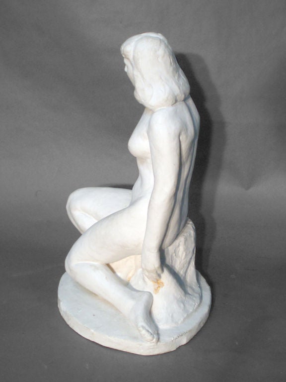 WPA Style Betty Page nude sculpture Plaster Study