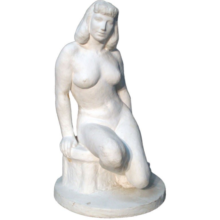 WPA Style Betty Page style nude sculpture study For Sale