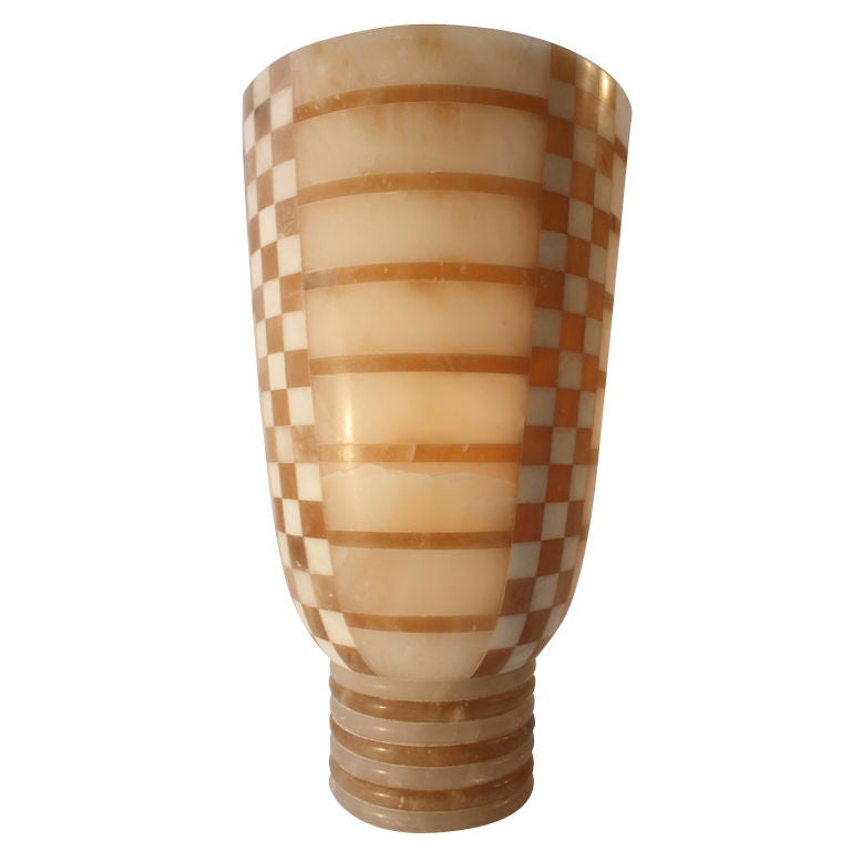 Art Deco Alabaster urn form table lamp - torchiere