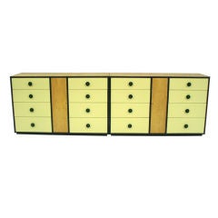 Burl and Lacquer Lucite Pull Moderne Chest of Drawers Widdicomb
