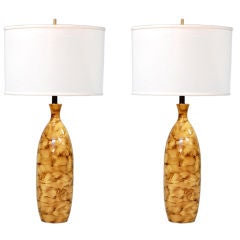 Pair of Lacquered Table Lamps Attributed to Hansen