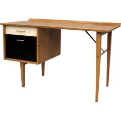 Lacquered Drawer Maple Desk by Milo Baughman