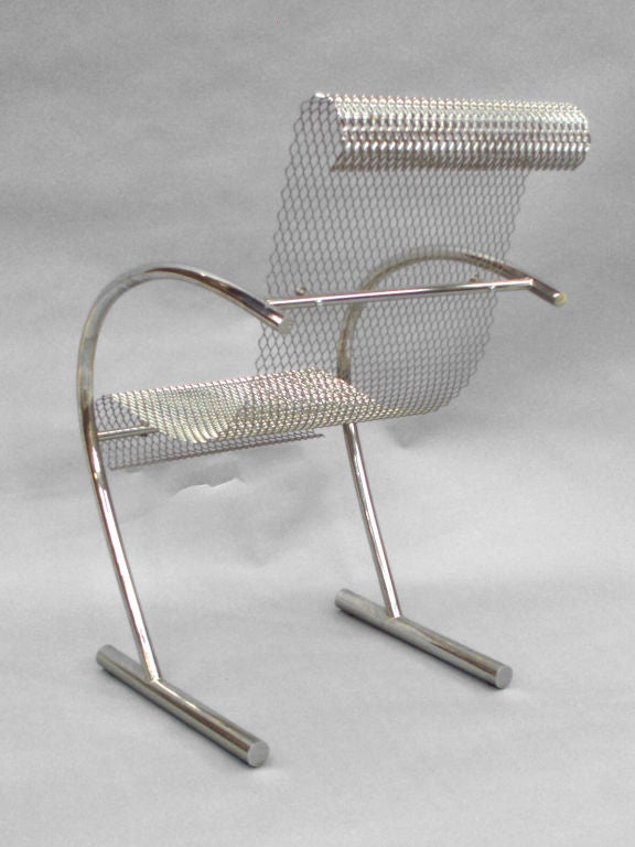 Nickel Plated Wire Sing Sing Sing Chair by Shiro Kuramata