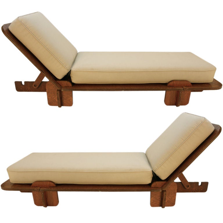 Pair of Mid Century Plywood lounges