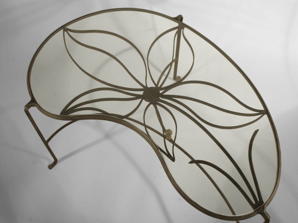 Black Wrought Iron Glass Top Coffee Table at 1stDibs