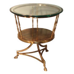 Jansen Style Brass Occasional Table Attributed to Mastercraft Jansen Style Brass Occasional Table Attributed to Mastercraft