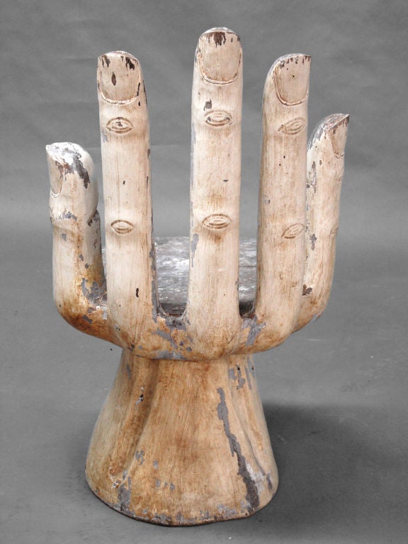 Late 20th Century One carved Hand Chair In the manner of Pedro Friedeberg