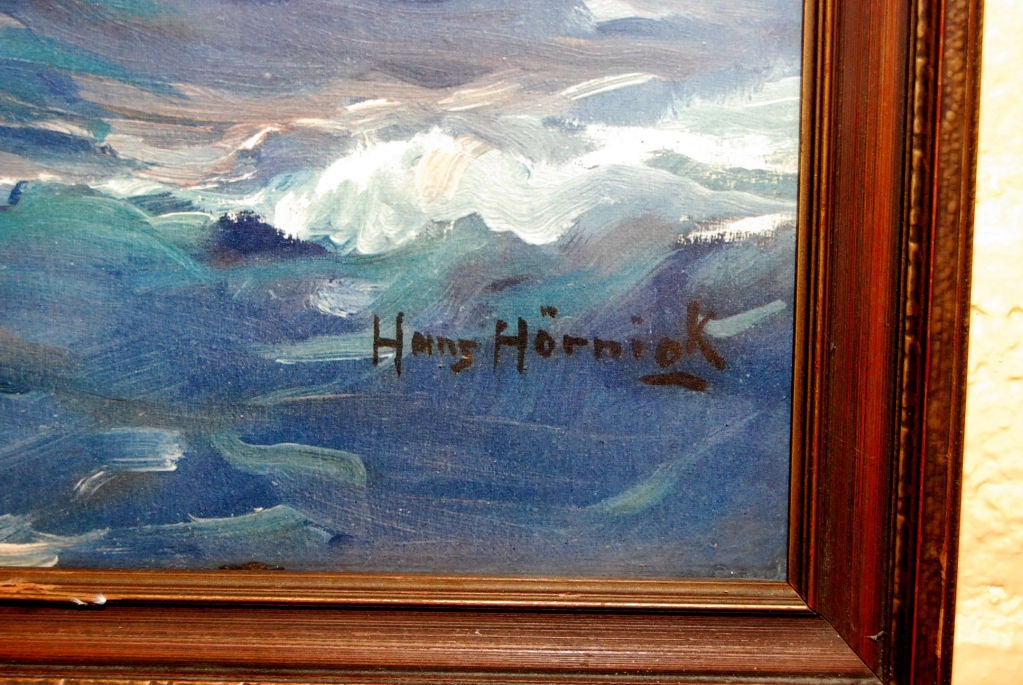 Watercolor Ship by H. Hormick In Good Condition In Cathedral City, CA