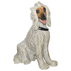 Large Vintage Italian Ceramic Dog Sculpture 1