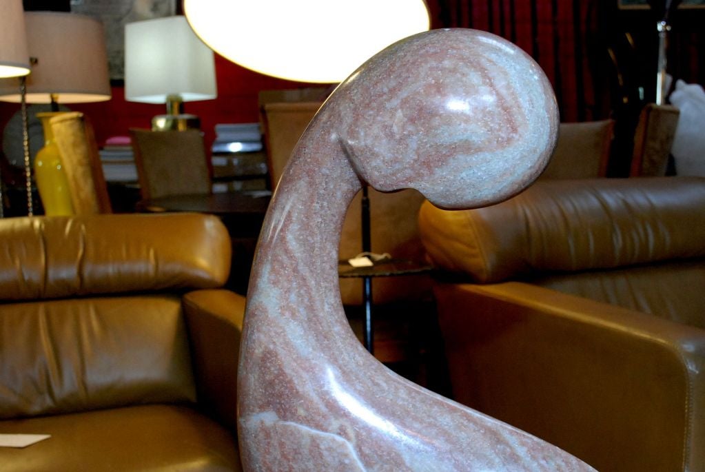 Marble Sculpture with Wood Base by Michael Justice In Good Condition For Sale In Cathedral City, CA