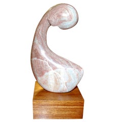 Marble Sculpture with Wood Base by Michael Justice