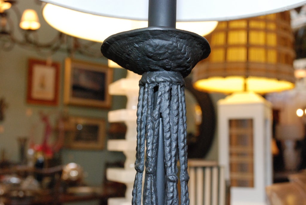 1960s Tall Hand-Forged Table Lamp For Sale 2