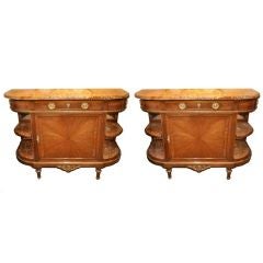 Vintage Pair of Bronze Mounted Tulipwood Sideboard/Cabinets