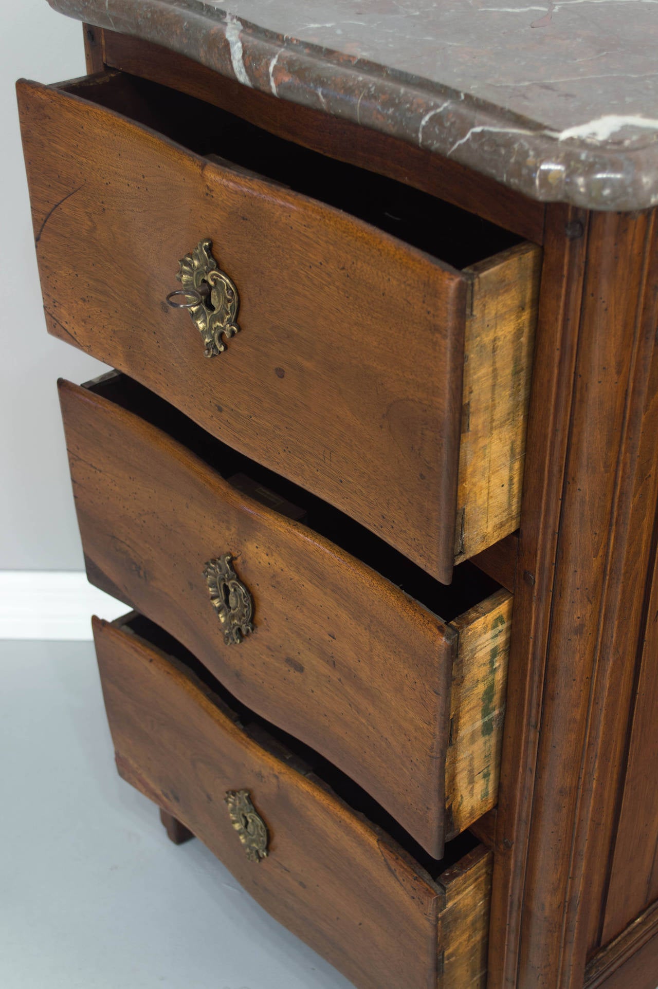 18th c. French Louis XV Style Petite Commode or Chest of Drawers 2