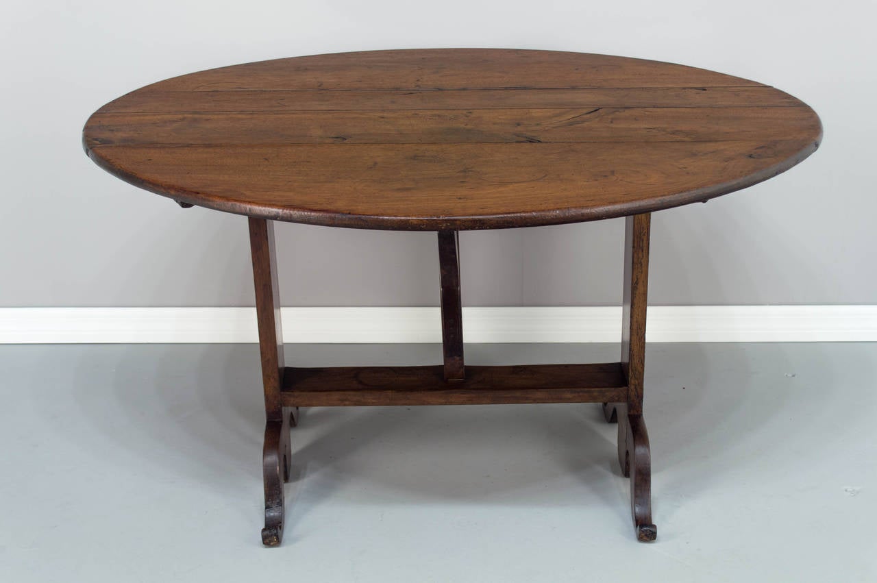 19th Century 19th c. French Wine Tasting Table or Tilt Top Table