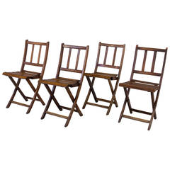 Antique Set of Early 20th Century Folding Chairs