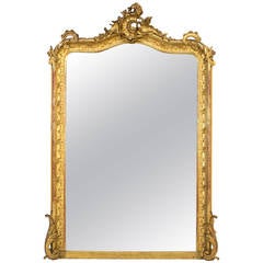 19th c. French Louis XV Style Gilded Mirror
