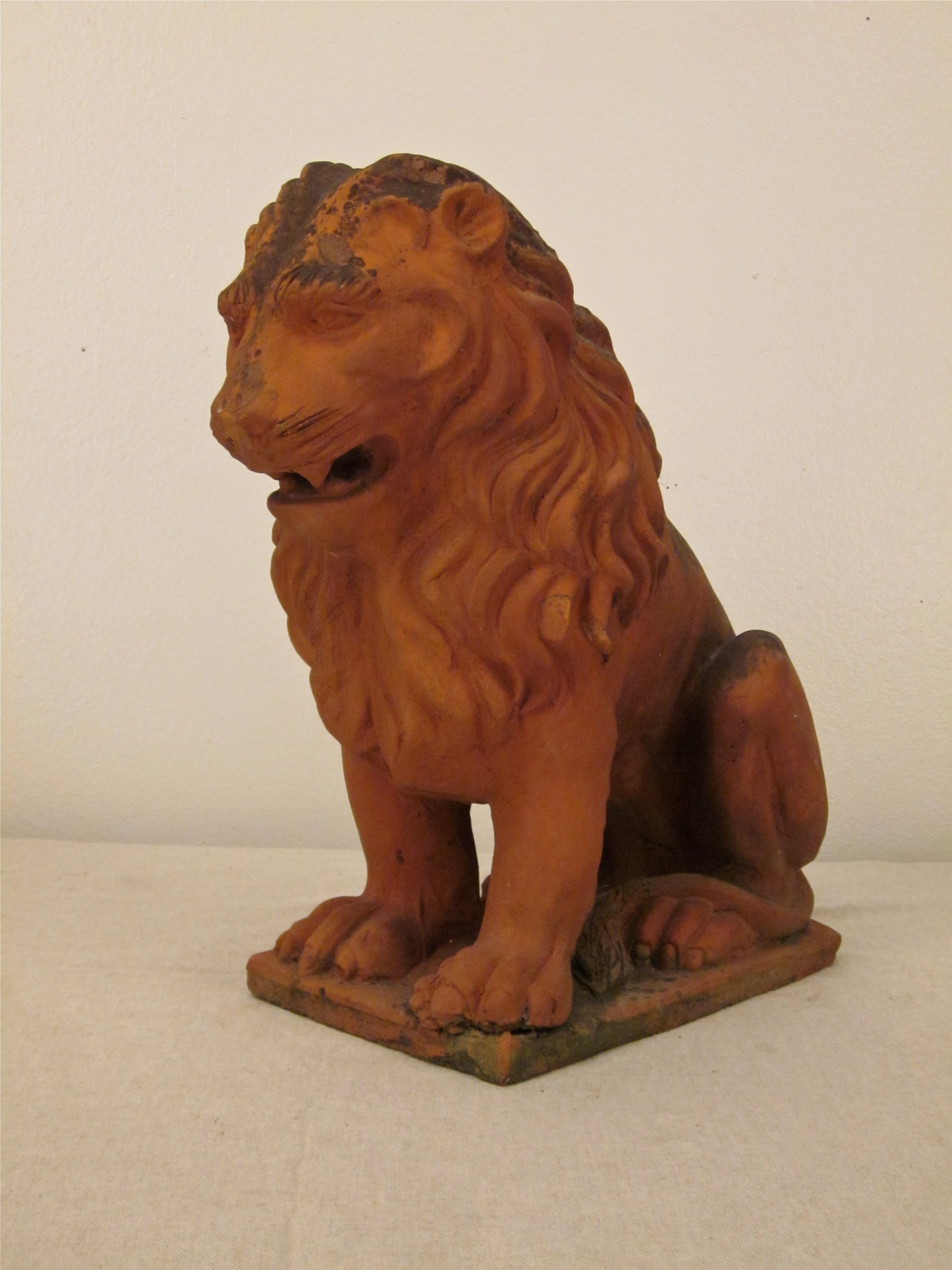 French Terracotta Lion Sculpture