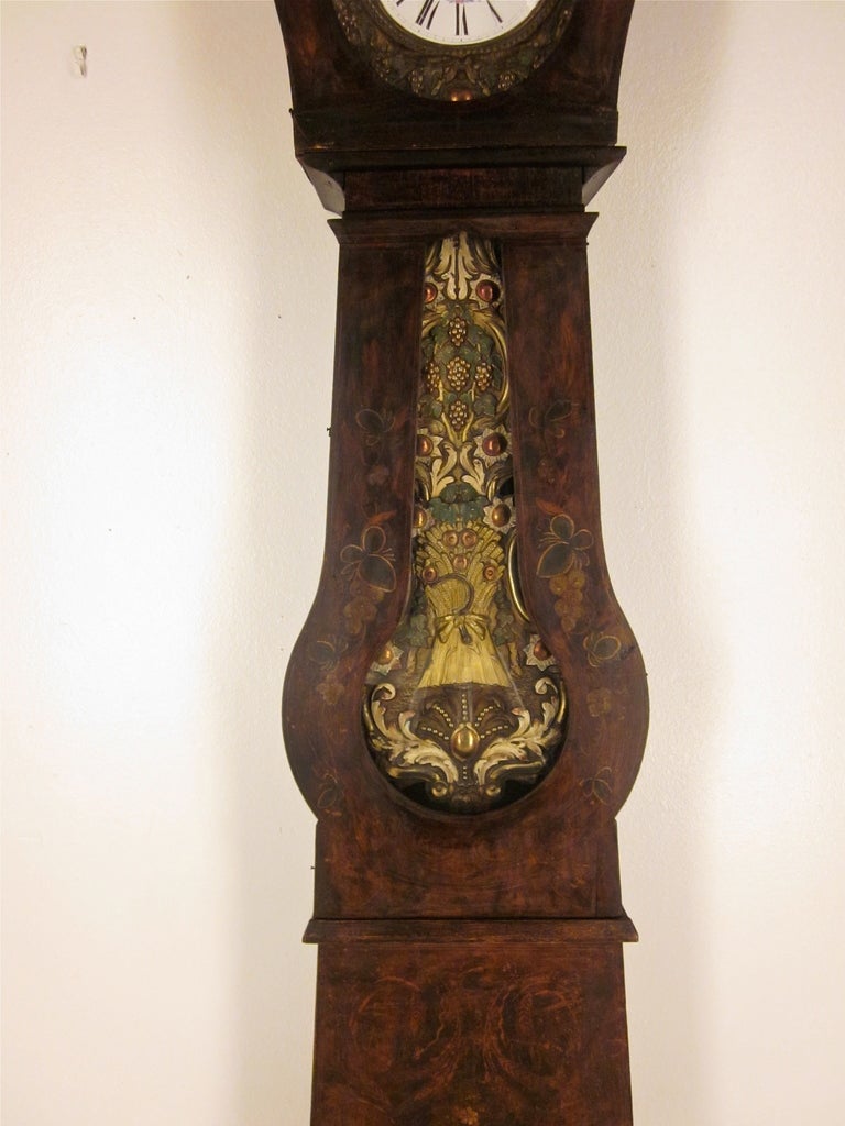 19th C. French Tall Case Clock or Comtoise In Good Condition In Winter Park, FL