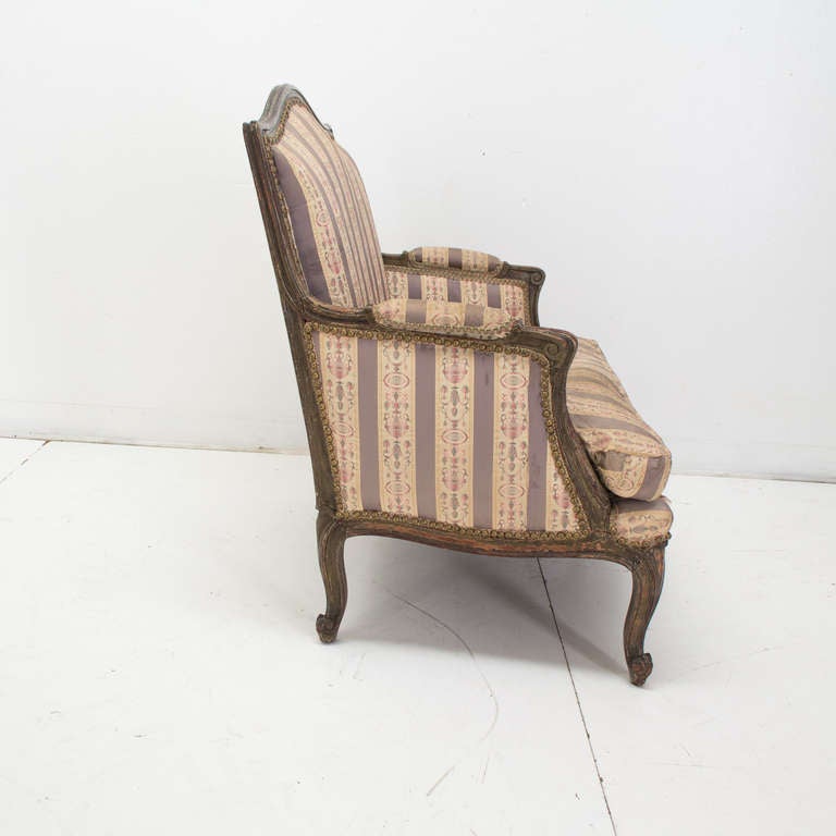 18th C. French Louis XV Marquise or Arm Chair In Good Condition In Winter Park, FL