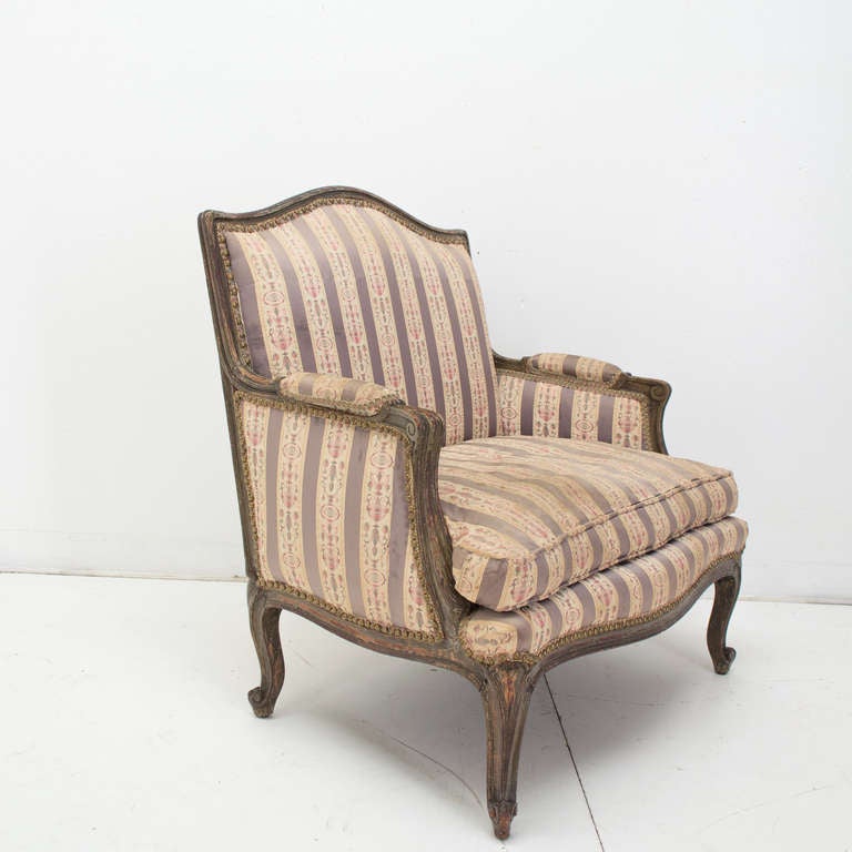 18th C. French Louis XV Marquise or Arm Chair 2