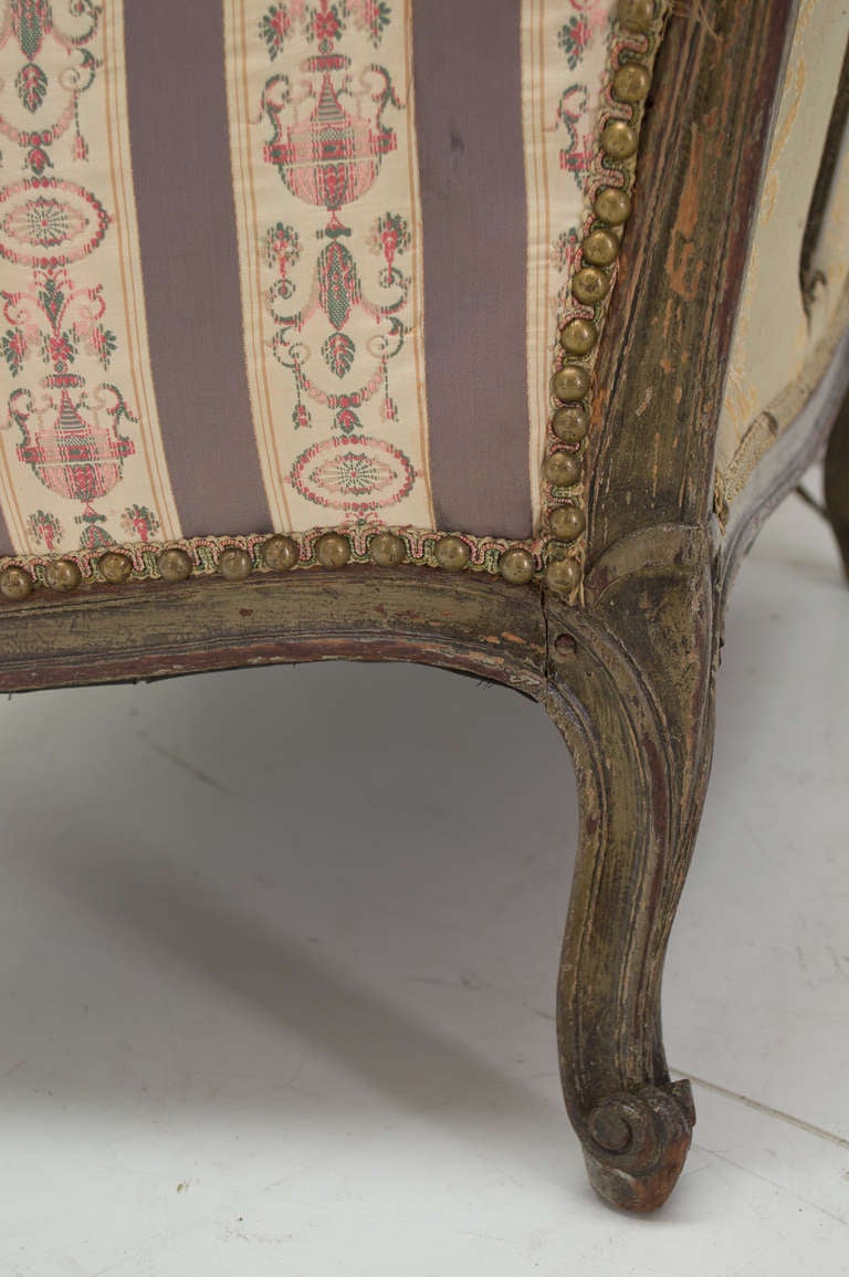 18th C. French Louis XV Marquise or Arm Chair 5