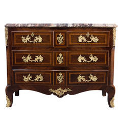 Louis XV Style Marquetry Commode or Chest of Drawers