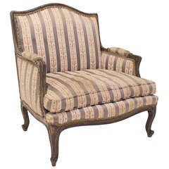 18th C. French Louis XV Marquise or Arm Chair