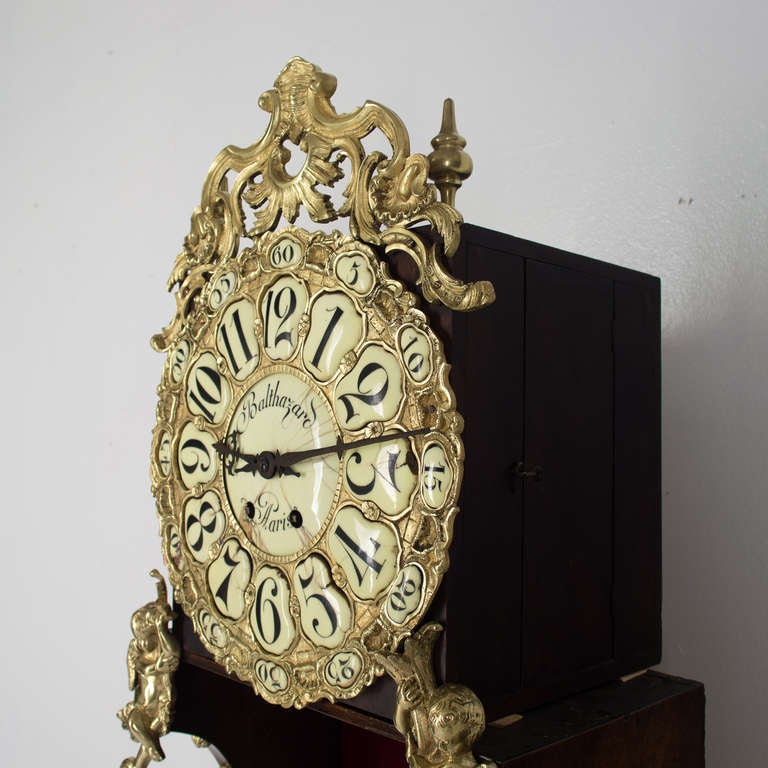 18th Century Louis XV Rocco Bronze Mounted Tall Case Clock 2