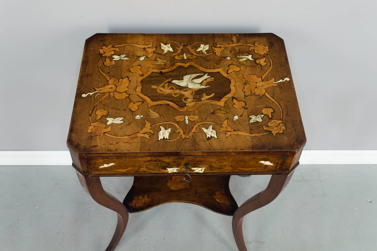 19th Century Italian Marquetry Side Table 1