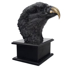 French Bronze Sculpture of an Eagle Head