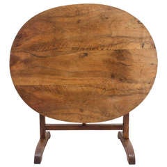 19th Century French Walnut Wine Tasting Table or Side Table