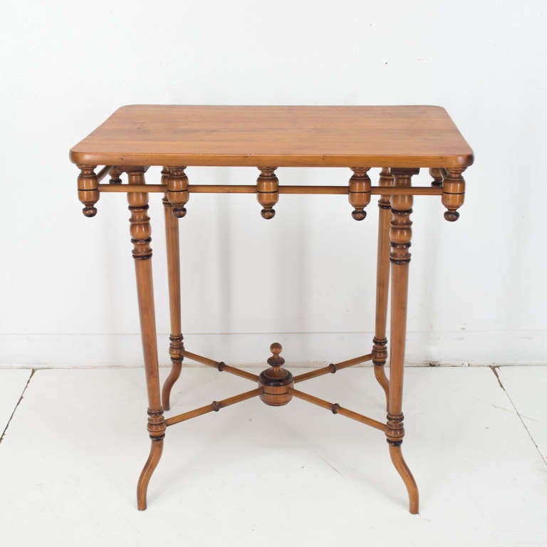 Late 19th Century French Pair of Faux-Bamboo Side Tables