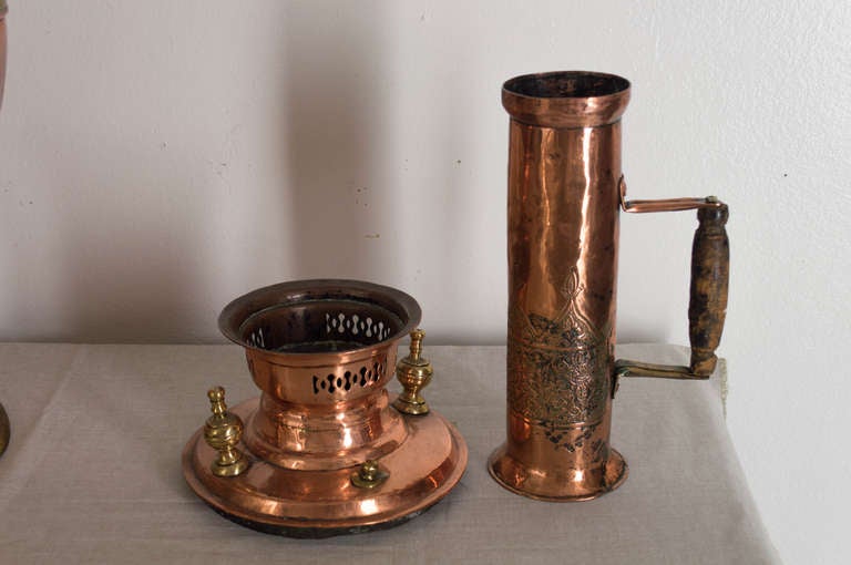 19th c. French Brass and Copper Samovar 3