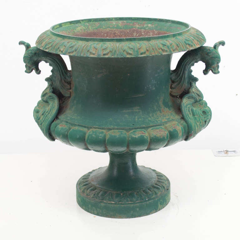 19th Century French Pair of Cast Iron Urns or Planters In Excellent Condition In Winter Park, FL