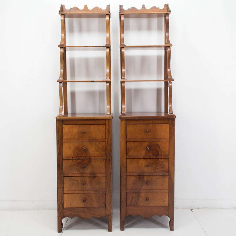 French Late 19th c. Pair of Louis Philippe Style Etageres