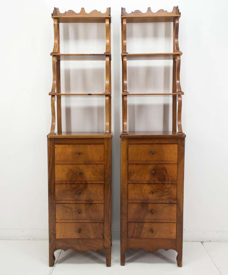 Late 19th c. Pair of Louis Philippe Style Etageres 1