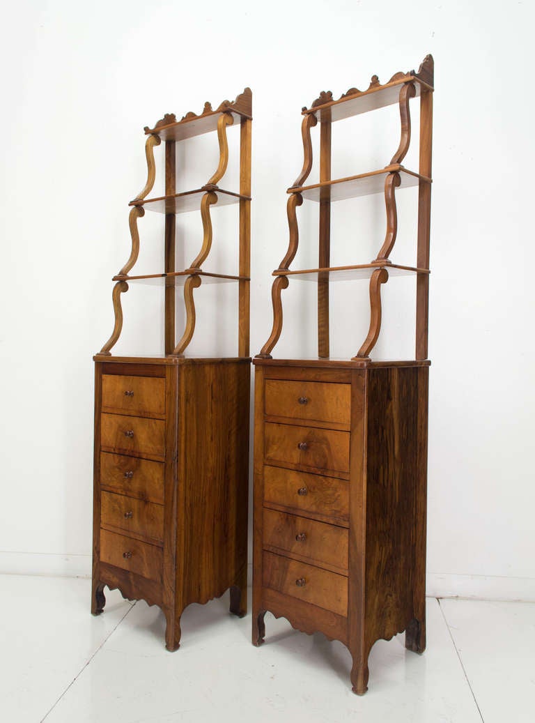 Late 19th c. Pair of Louis Philippe Style Etageres 5
